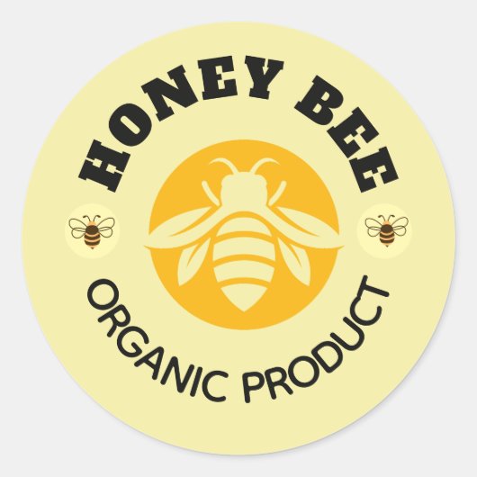 Sticker Rond Pot de miel abeille miel ruche Apiculture (Devant)