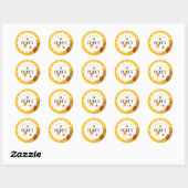 Sticker Rond Pot de miel abeille miel ruche Apiculture (Feuille)