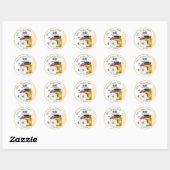STICKER ROND POT DE MIEL D'ABEILLE (Feuille)