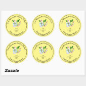 Sticker Rond Pot de miel d'abeille à miel Apiary Label | Miel (Feuille)