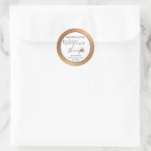 Sticker Rond pot de miel d'abeille au coeur moderne (Sac)