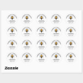 Sticker Rond pot de miel d'abeille vintage (Feuille)