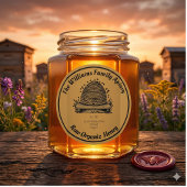 Sticker Rond Pot de miel de abeille à miel Apiary | Miel bio cr