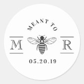 Sticker Rond Pot de miel de mariage Élégant Prévu pour abeille (Devant)