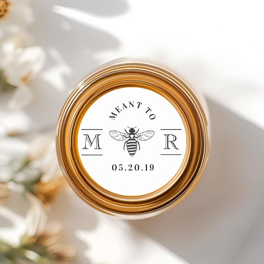 Sticker Rond Pot de miel de mariage Élégant Prévu pour abeille