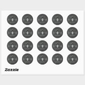 Sticker Rond Pot de miel de mariage rustique à la craie destiné (Feuille)