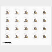 Sticker Rond pot de miel et ours en peluche merci (Feuille)