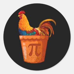Sticker Rond Pot de poulet Pi - Enseignant en mathématiques - H