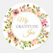 Sticker Rond Pot de remerciement floral de Jardin d'été (Devant)