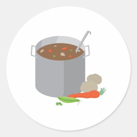 Sticker Rond Pot De Soupe (Devant)