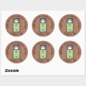 Sticker Rond Pot Mason Jar Antique Conserve| Confiture Faite Ma (Feuille)
