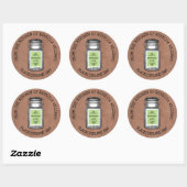 Sticker Rond Pot Mason Rustique De la cuisine de | Confiture o (Feuille)