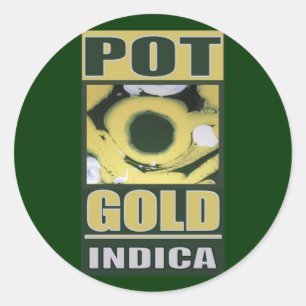 STICKER ROND POT O GOLD INDICA