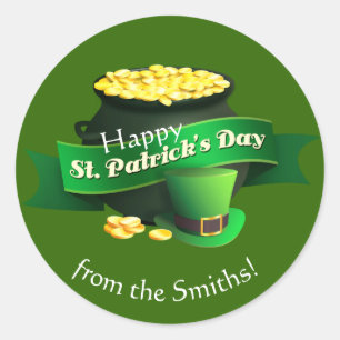 Sticker Rond Pot of Gold St Patrick's Day