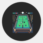Sticker Rond Pot Pixelated 8 bits Billiards (Devant)