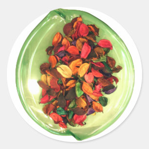 Sticker Rond Pot-pourri Coloré : Un Affichage Parfumé