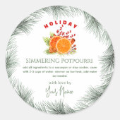 Sticker Rond Pot-pourri de Noël à chauffer sur une cuisinière v (Devant)
