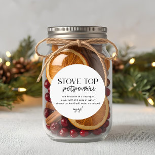 Sticker Rond Pot-pourri de Noël moderne fait maison pour la cui