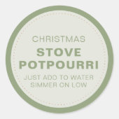 Sticker Rond Pot-pourri de Noël rustique pour poêle (Devant)