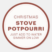 Sticker Rond Pot-pourri rustique de Noël pour poêle (Devant)