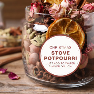 Sticker Rond Pot-pourri rustique de Noël pour poêle