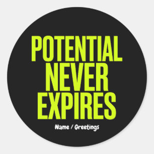 Sticker Rond Potentiel n'expire jamais Mentalité de Croissance
