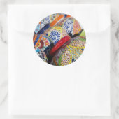 Sticker Rond Poteries mexicaines traditionnelles colorées peint (Sac)