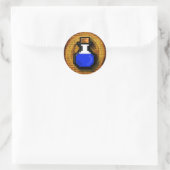 Sticker Rond Potion de mana 8 bits Flash Gold (Sac)