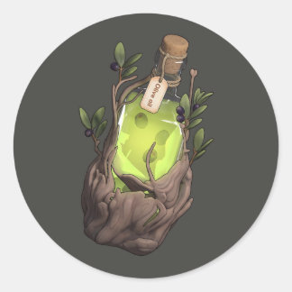 Sticker Rond Potion d'huile d'olive enchantée