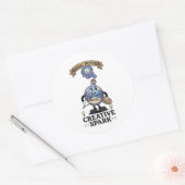 Sticker Rond Potion Magique Creative Spark Mascotte d'Artiste R (Enveloppe)