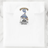 Sticker Rond Potion Magique Creative Spark Mascotte d'Artiste R (Sac)