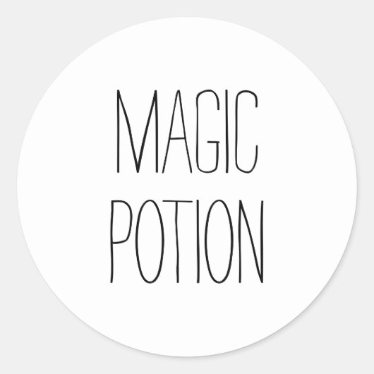 Sticker Rond Potion magique jolie typographie manuscrite Hallow (Devant)