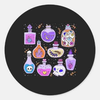 Sticker Rond Potions magiques Bouteilles Halloween démangeaison