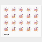Sticker Rond Potions magiques de Kawaii Halloween (Feuille)