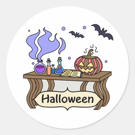 Sticker Rond Potions magiques pour Halloween Kawaii - Articles (Devant)