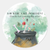 Sticker Rond Potions, Spells & Magic Brew sorcières Cauldron (Devant)
