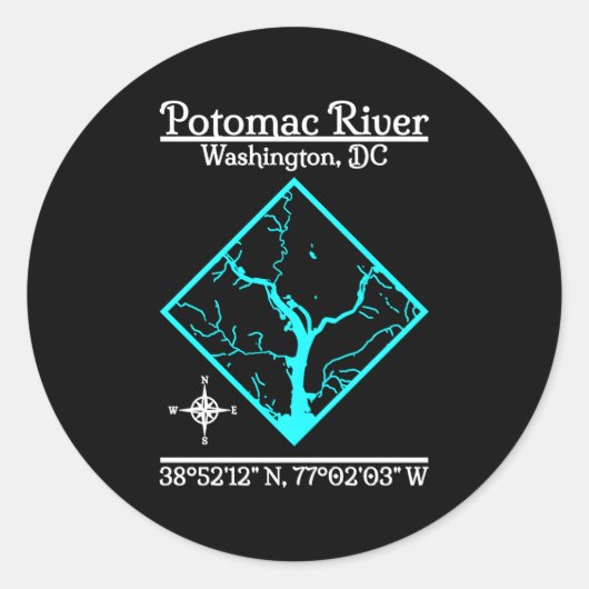 Sticker Rond Potomac River Washington Dc (Devant)