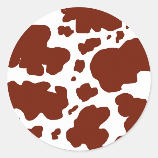Sticker Rond Pots Brown de vache modernes Imprimer (Devant)