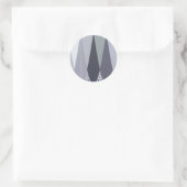 Sticker Rond Pots Chevron Gris Cendré Imprimer (Sac)