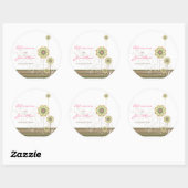 Sticker Rond Pots de fleurs tourbillonne Mariage Faveur Étiquet (Feuille)