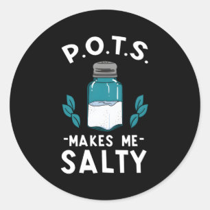 Sticker Rond Pots de sensibilisation Salé Dysautonomia Turquois