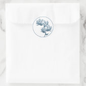 Sticker Rond Pots Floraux Bleus (Sac)