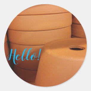 Sticker Rond Pots Terra Cotta