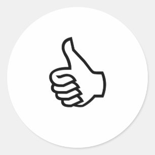 Sticker Rond Pouce noire vers le haut