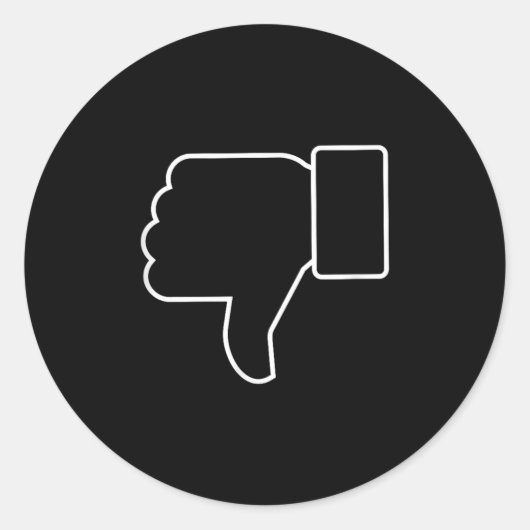 Sticker Rond Pouce Vers Le Bas, Drôle, Blagues, Sarcastique (Devant)