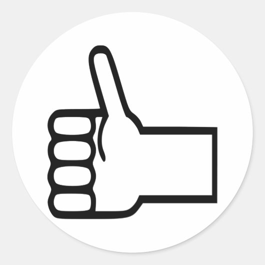 Sticker Rond Pouce vers le haut (Devant)