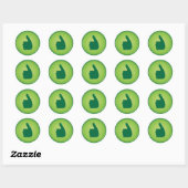 Sticker Rond Pouce vers le haut approbation verte (Feuille)