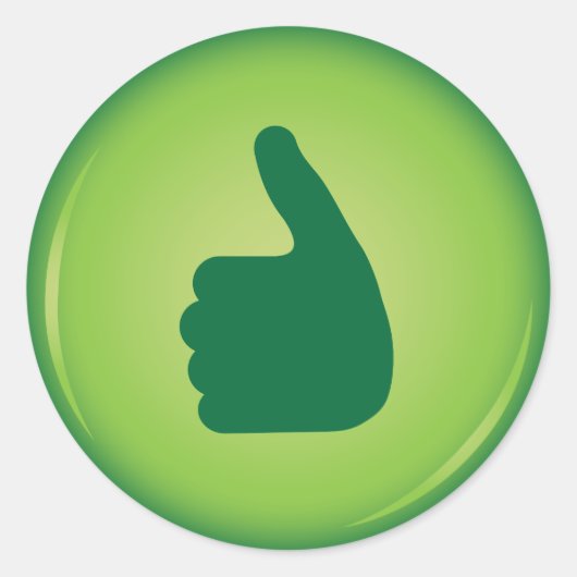 Sticker Rond Pouce vers le haut approbation verte (Devant)