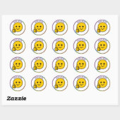 Sticker Rond Pouce vers le haut Face bon travail (Feuille)