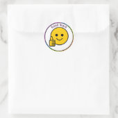 Sticker Rond Pouce vers le haut Face bon travail (Sac)